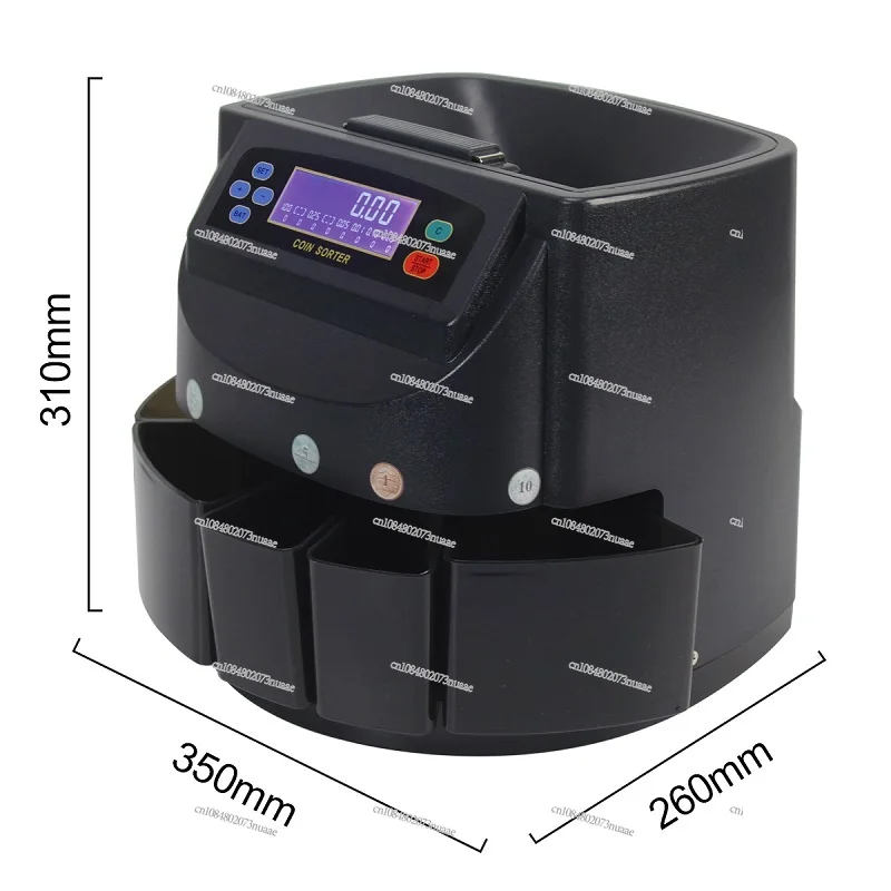 Professional USD Coin Counter Machine, Automatic Coin Sorting, Wrapping Equipment, Tray, Tube, LCD Display, XD-9005