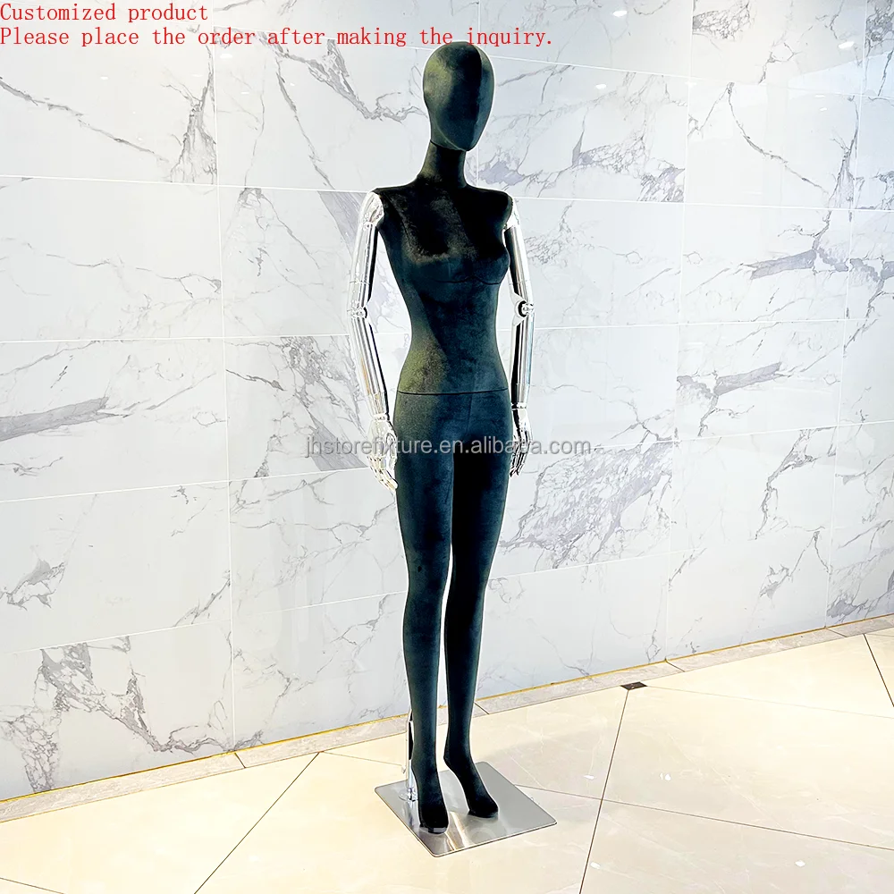 

Wholesale Price High Ending Gold Arms Velvet Mannequins Full Body Female Full Body Manikin Adjustable Women Model