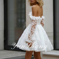 YunShang Customized Short Wedding Dresses For Bride Sexy Strapless Backless Sukienka Na Wesele Fashion Simple Vestido De Festa