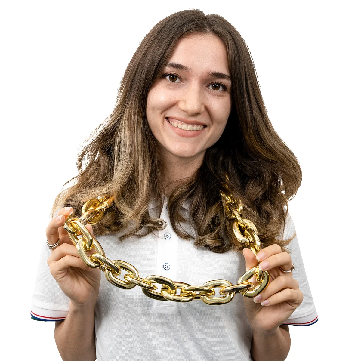 الهيب هوب قلادة الذهبي سلسلة من البلاستيك العملاق عطلة حفلة الهالوين كرنفال هدية fanchain