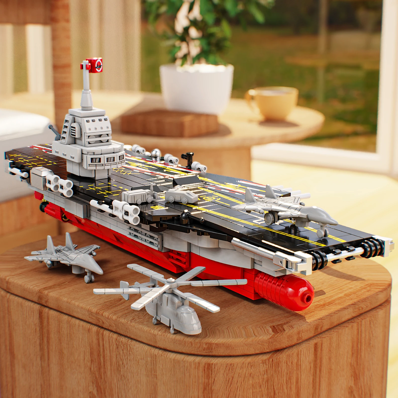 712 pçs blocos de construção de porta-aviões brinquedos modelo navio montar tijolos conjuntos de brinquedos para crianças ornamento presentes