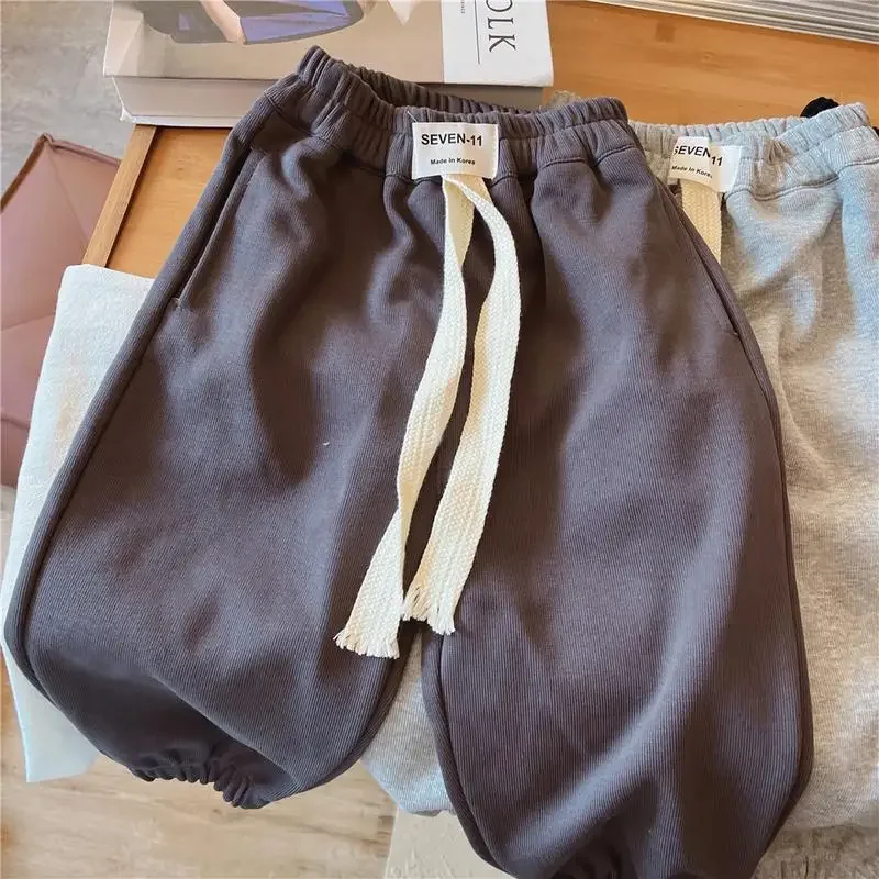 2023 Children's Pants Spring and Autumn Sports Pants Korean Boys Girls Loose Leisure Pants Children's Baby Casual Trousers 2-7Y