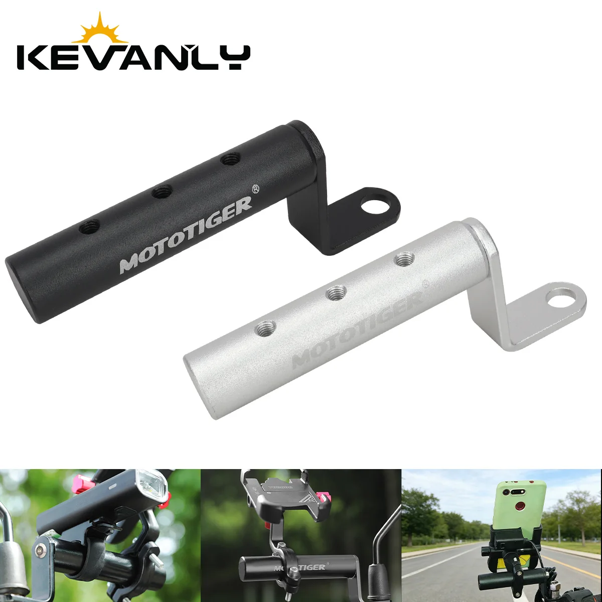 Motorcycle Rearview Mirror Extender Bracket Universal Extension Mount for Phone Holder Spotlight Scooter E‑Bike Motor Accessorie