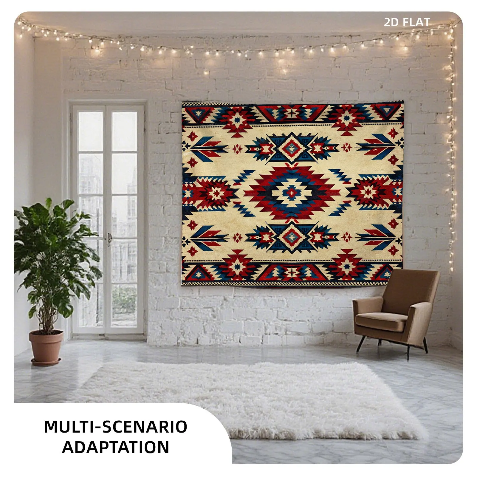Bohemian Tapestry Wall Hanging Boho Ethnic Southwestern Geometric Tribal Aztec Decoration for Living Room Home Decor
