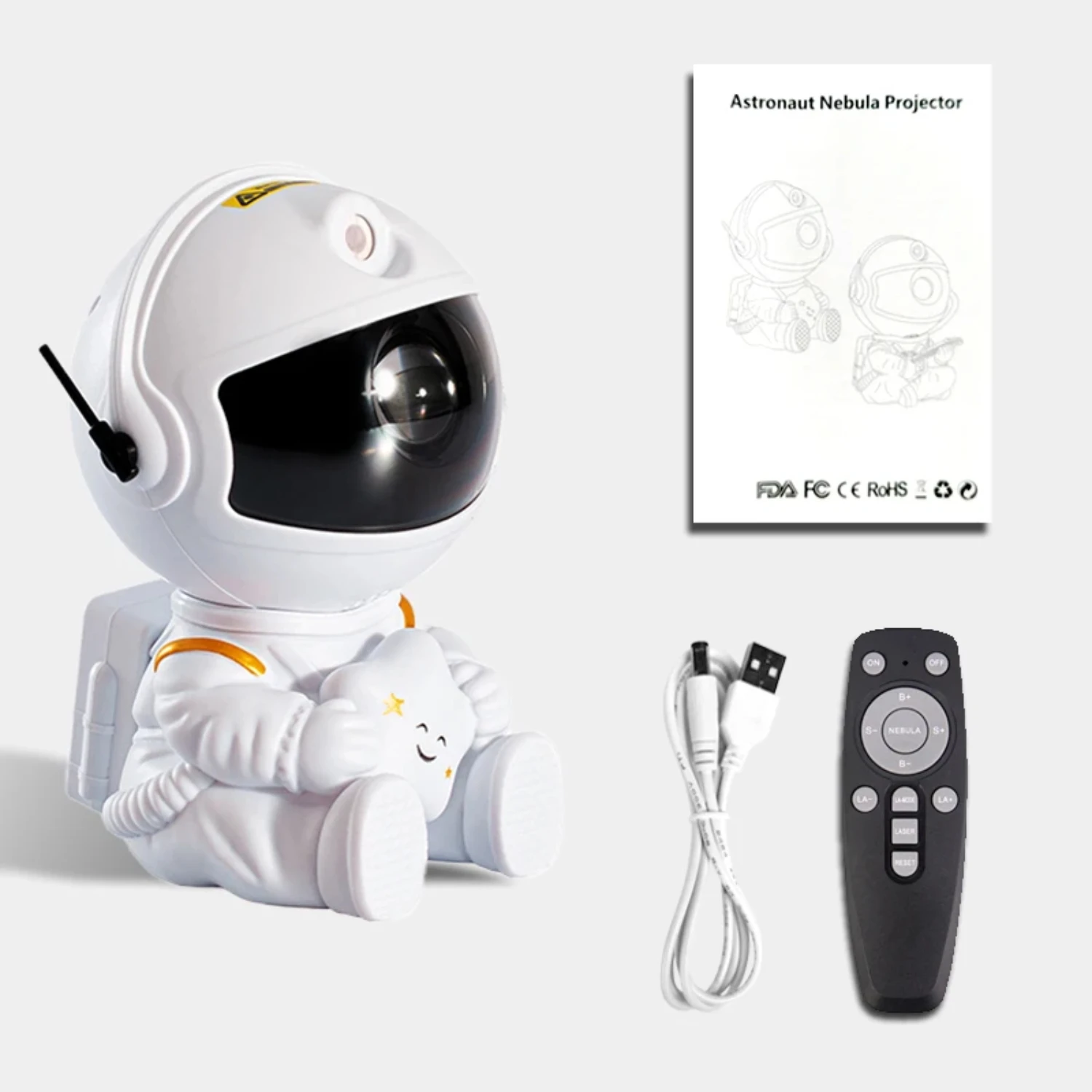 Proyector LED de astronauta estrellado, luz nocturna, Lámpara decorativa para dormitorio y habitación, regalos para niños, novedad