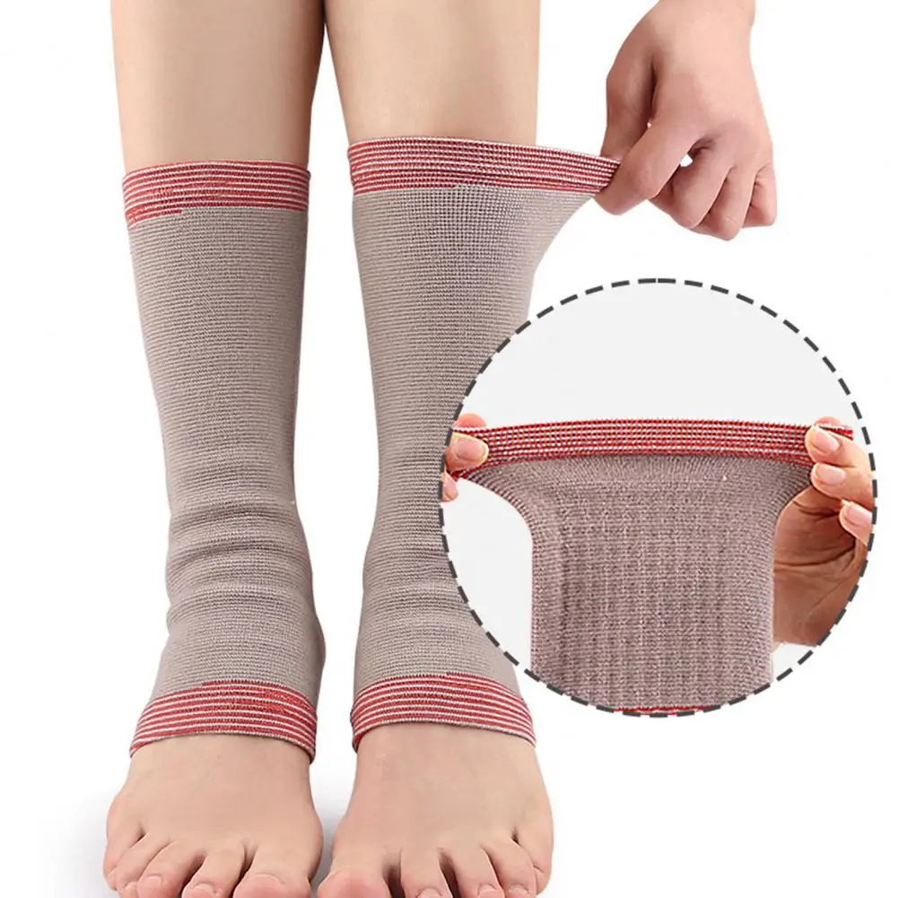 Women Ankle Brace Sock Soft Elastic Breathable Ankle Sleeve Protectors Compression Socks for Sports 2 Pairs of Ankle Braces