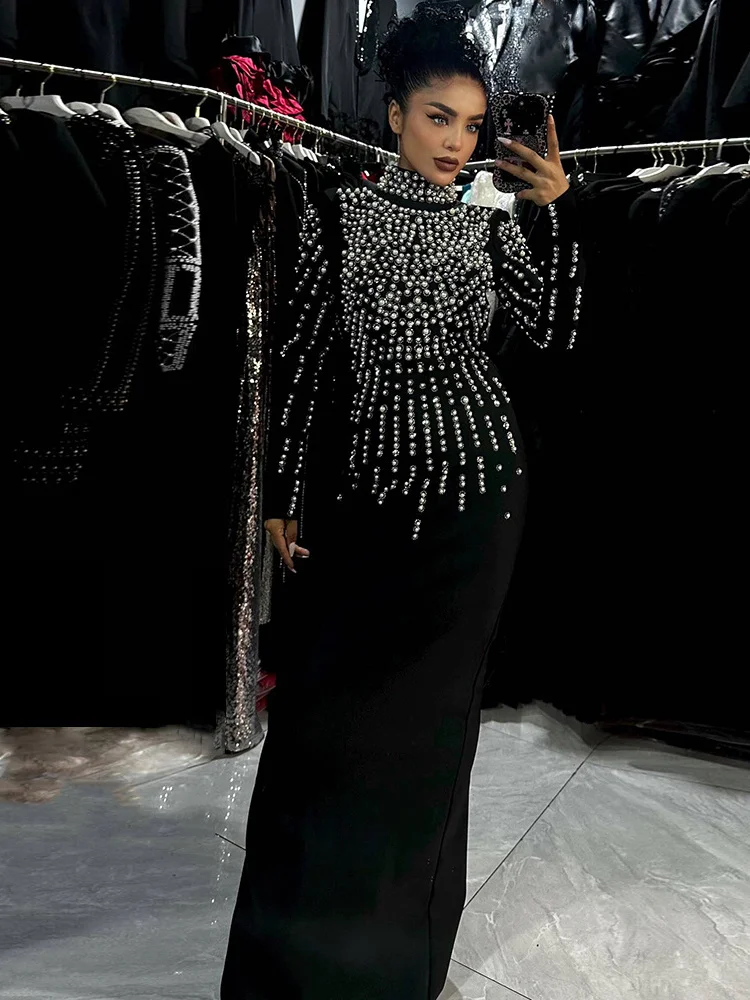 

Сексуальное бальное длинное платье Све с тяжелым бисером Par Dr Ele Юбка с запахом средней талии Полиэфирная ткань Средняя эластичная трапеция...