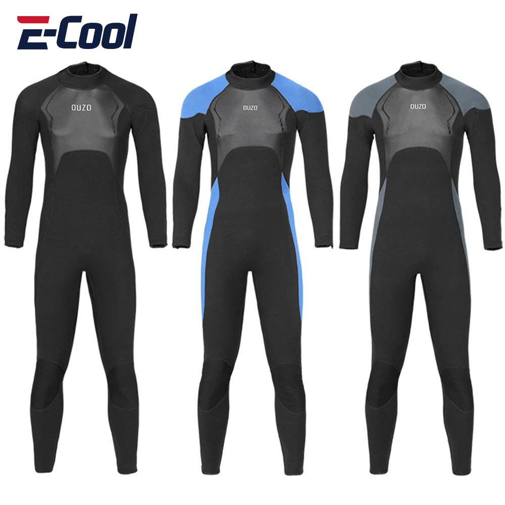 

Mens Neoprene Wetsuit 3mm Long Sleevele One Piece Wetsuit Ultra Elastic Diving Suit Water Swimming Surfing Triathlon