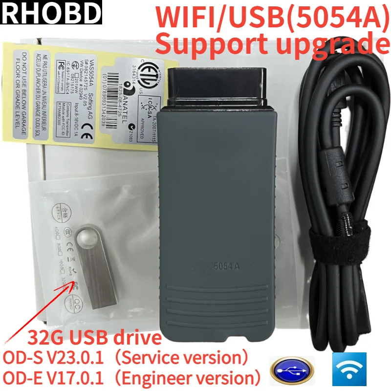 NEW ForVAS5054A WIFI Version Support OD-S for V/A/S Fault Diagnosis Scanner V1.9.4.2 USB Version Supports OD-S V23.0 OD-E17 Tool