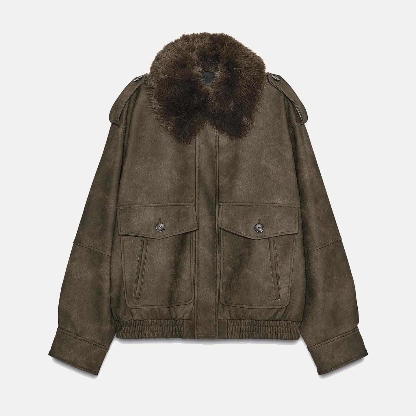 Jaqueta Fena Z 2025 Novo Estilo com Gola Destacável Efeito Antipele Curta para Outono