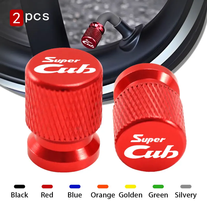 Motorcycle Accessories Tire Valve Air Port Stem Cover Caps 2Pcs 2026 new For Honda Super CUB C70 90 110 C125