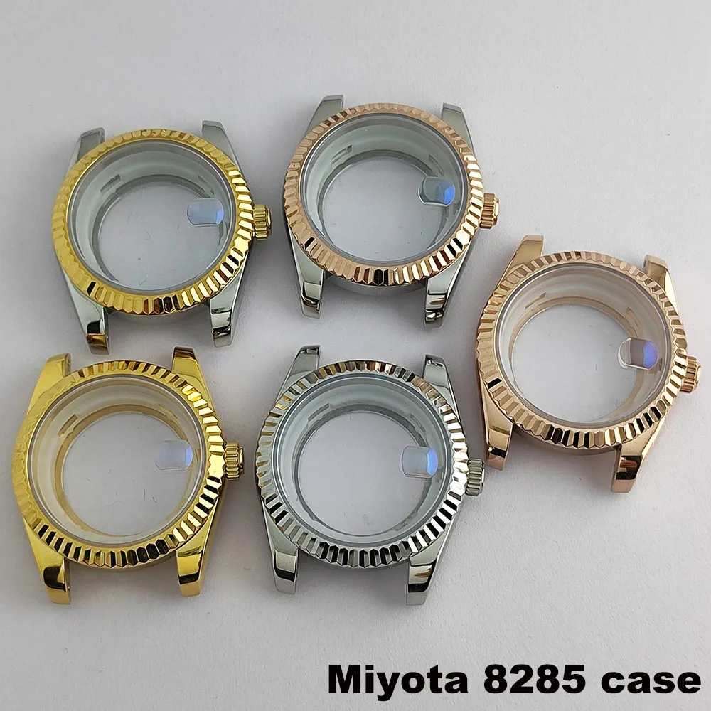39mm Miyota8285 case stainless steel silver gold rose gold 8285 case sapphire glass suitable for Miyota movement men's watch