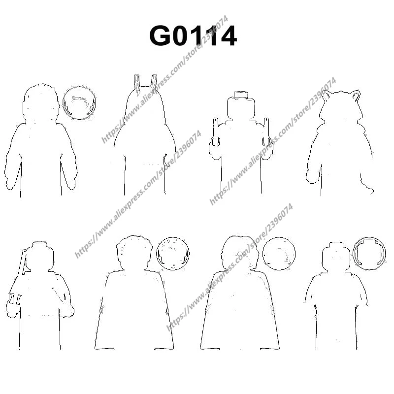 Figuras de acción de 1 piezas, juguetes de bloques de construcción, serie G0114, GH0105, GH0106, GH0107, GH0108, GH0109, GH0110, GH0111, GH0112