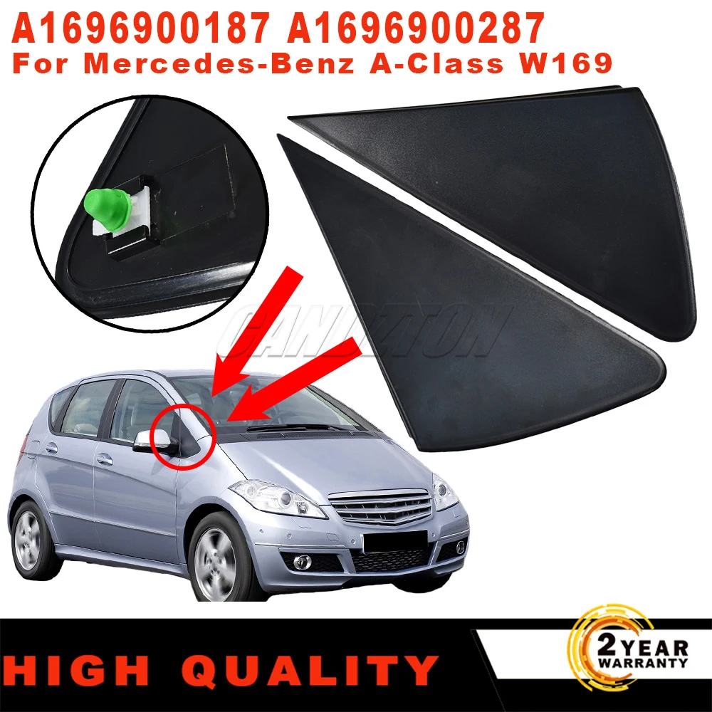 

For Mercedes-Benz A-Class W169 New 1 Pair Wing side Door Mirror Panel Trim L+R ABS Black A1696900187 A1696900287 car accessories