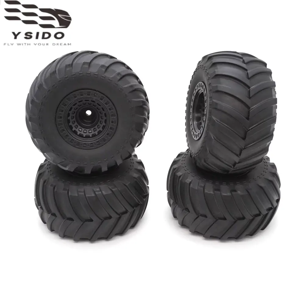4PCS 92mm Skidproof Rubber Wheel Tyres 12mm HEX Fit For 1/14 1/16 WLTOYS 144001 MJX Hyper Go SCY RC Monster Truck Upgrade Parts
