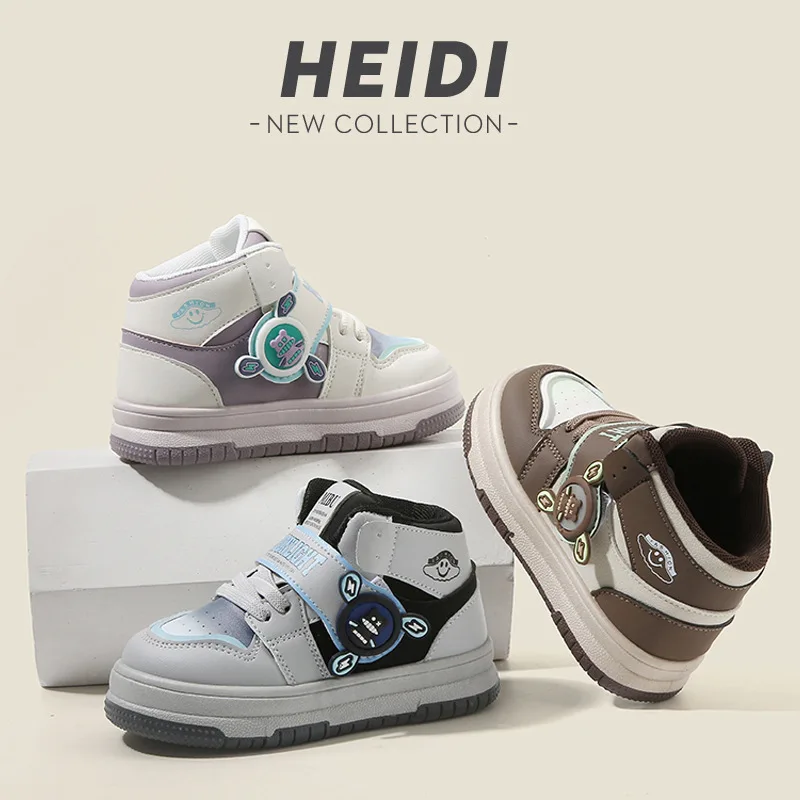 

Детские весенне-осенние модные кроссовки для мальчиков, повседневная обувь с низким берцем для девочек, легкие однотонные универсальные туфли на липучке на мягкой подошве