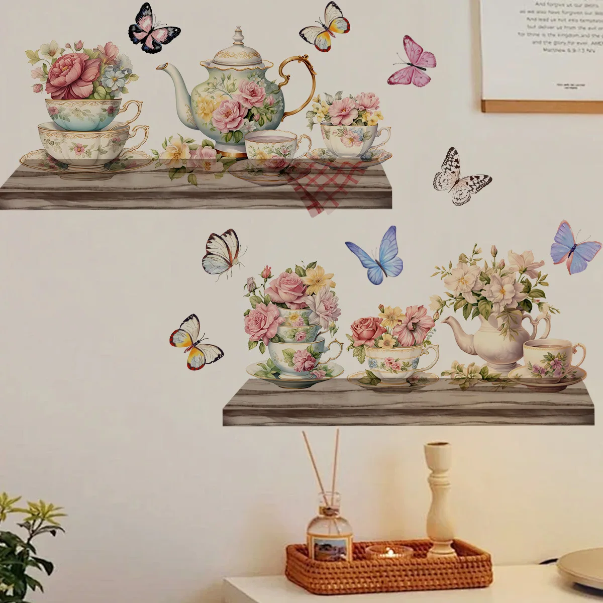 

New Colorful Flower Exquisite Wall Sticker Decoration Self-adhesive