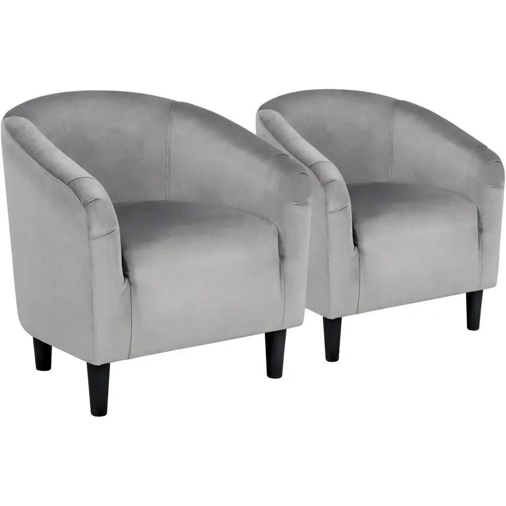 

Gray Upholstered Accent Chairs with Padded Armrests for Living Room, Bedroom, or Waiting Area, Set of 2