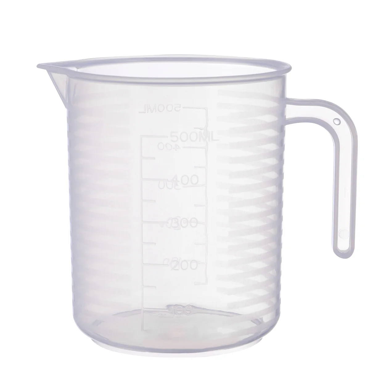 

1Pcs Plastic Measuring Cup Transparent Food Grade PP 500ml Scale Lines Handle Cover Suitable for Baking Home Milk Tea