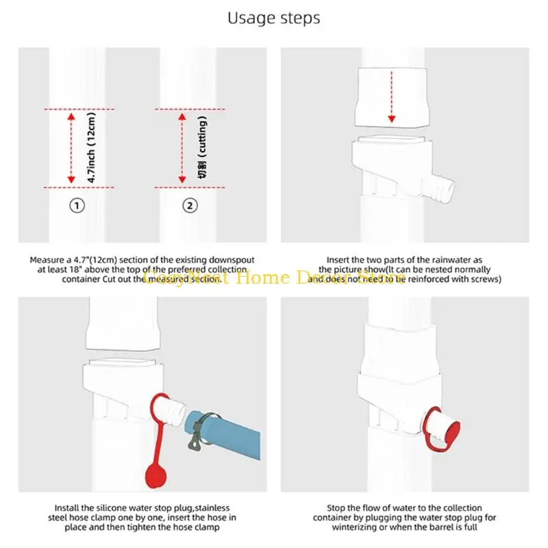 92MF Rain Barrels Connectors System For Downspouts Fitting Double Threaded Ports for Various Weather PVC Construction