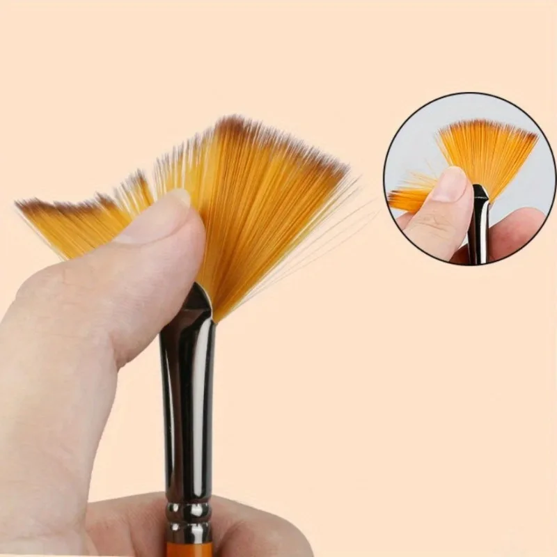 1 cepillo en forma de abanico de pelo suave de cerámica, buena absorción de agua, cepillo para colorear de gran superficie de cerámica DIY, herramienta de hidratación de esmalte