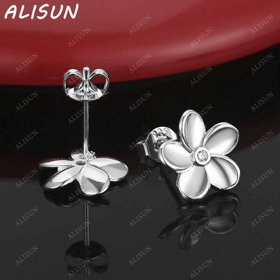 

ALISUN 925 Sterling Silver Flower Earrings Stud Earrings For Women Creativity Gifts Street All-match Party And Daily Wear