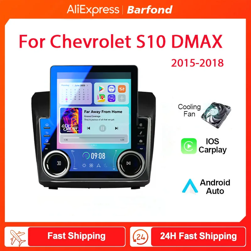 Car Radio 9.7inch  Android 2 Din Dvd Player With CarPlay FM Touch Screen Car Radio GPS WiFi For kia Chevrolet S10 DMAX 2015-2018