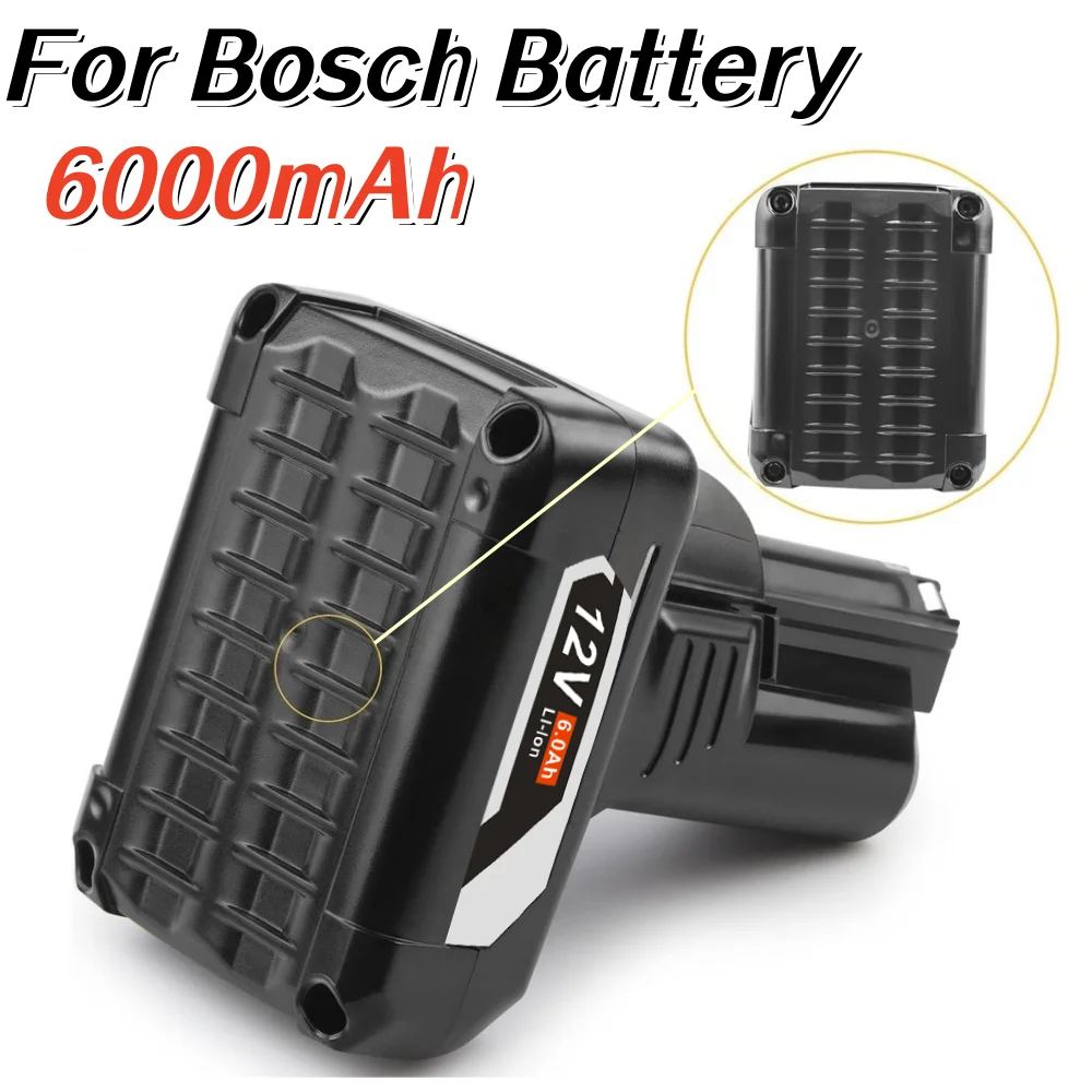 6.0Ah High Capacity Battery for Bosch 10.8V/12V Power Tools BAT411 BAT412 BAT413A BAT420 GSR10.8 GSR12V-LI GDR10.8-LI.