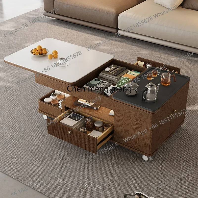 N138 Moving Modern Coffee Table Light Luxury Simple High End Aesthetic Coffee Table Service Organizer Mesas Bajas Patio Furnitu