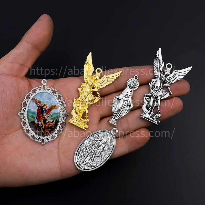 5pcs/Mary Medal, connector for the central part of the Rosary of the Virgin Mary, DIY jewelry accessories