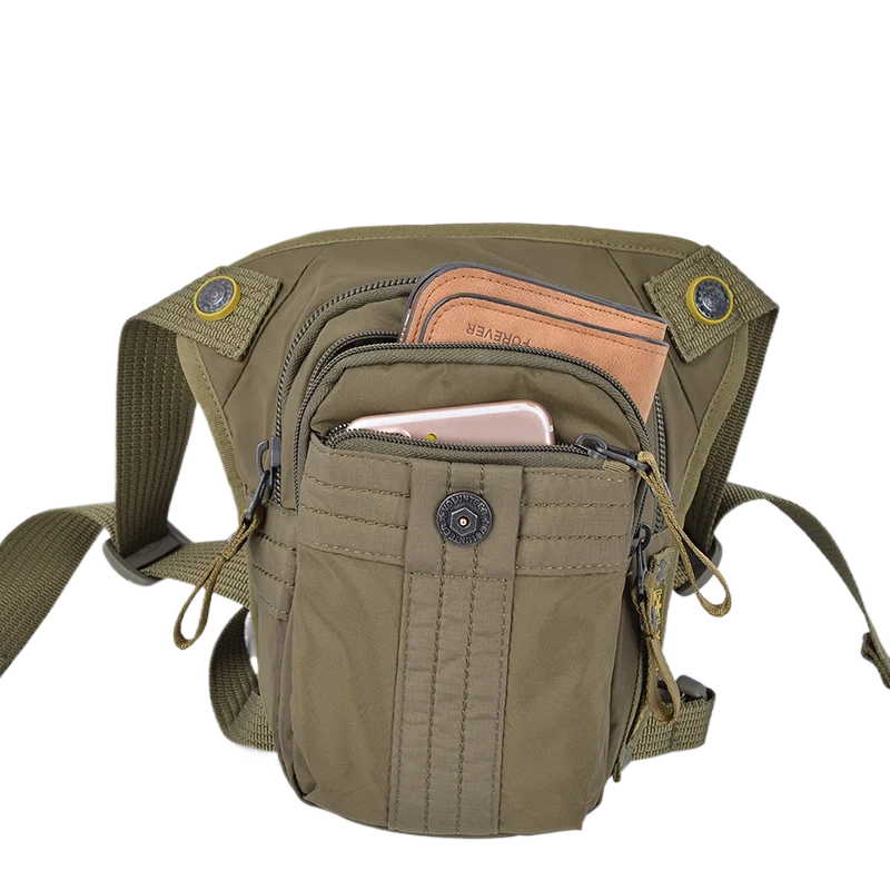 Bolsa de pierna para hombre, riñonera con cinturón, bolsa para el muslo, motocicleta, viaje, militar/ asalto, impermeable, Oxford, riñonera para