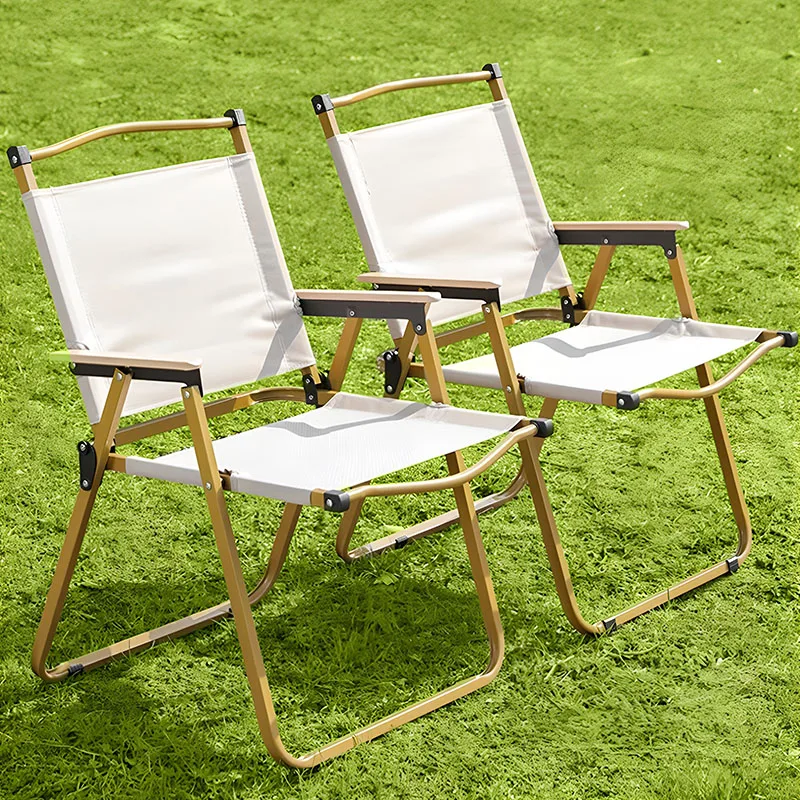 

High Weight Capacity Folding Chair Wooden Steel Ergonomic Fishing Folding Chair Arm Outdoor Terrace Chaise Pliante Furniture