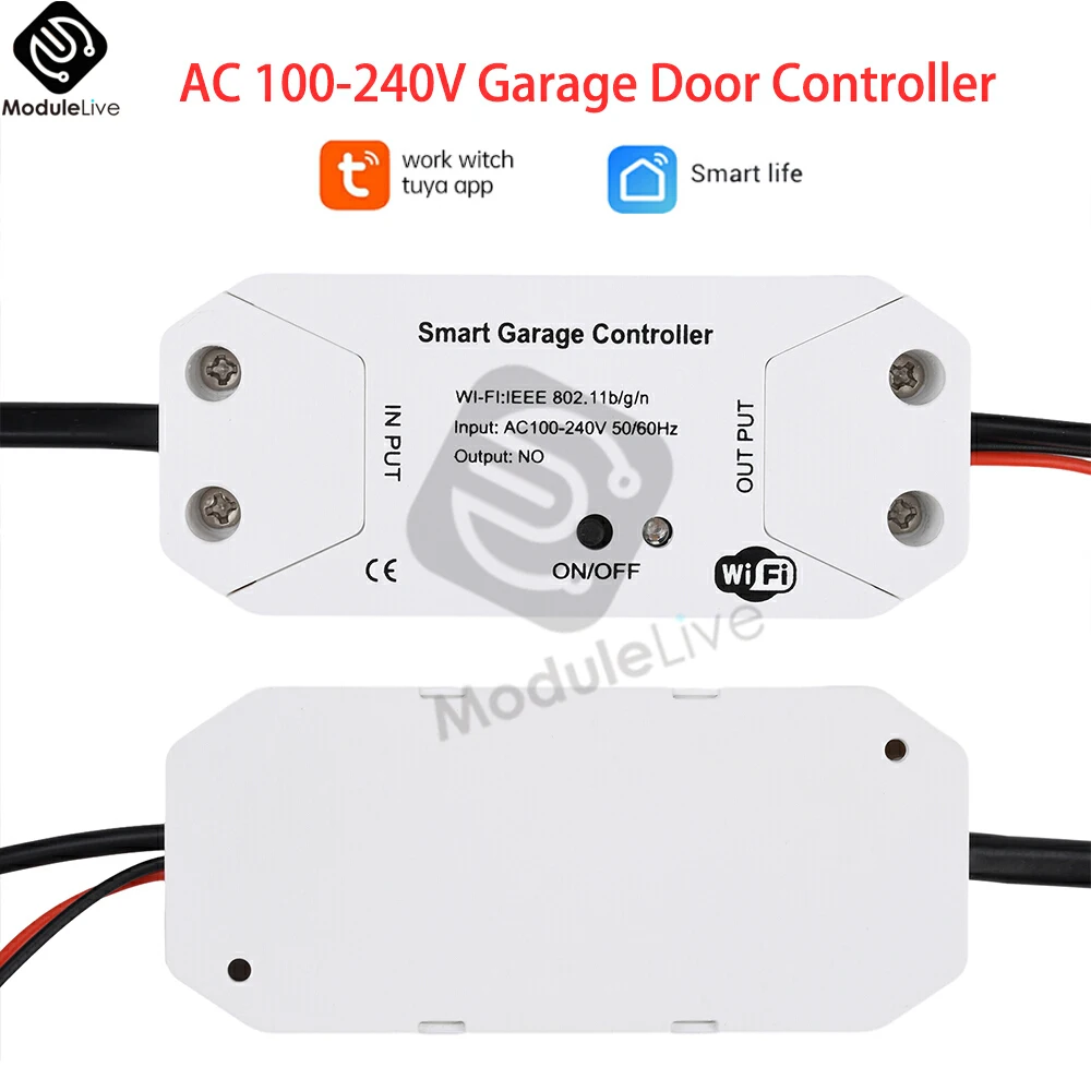 

Garage Door Opener Tuya WiFi Smart Gate APP Voice Controller Smart Life Remote Control Works With Alexa Google Home Assistant
