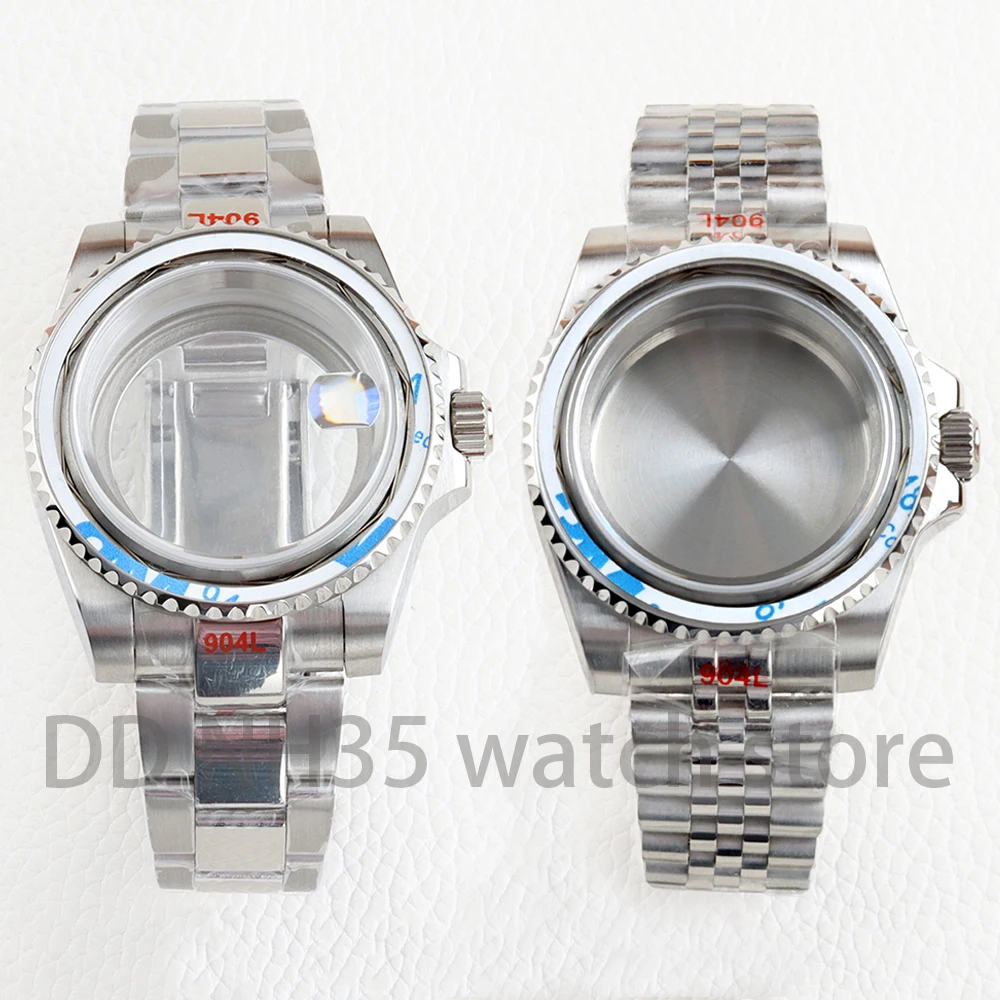

Silver 40mm NH35 Case No Bezel Sapphire Glass for NH34 NH35 NH36 NH38 Movement 28.5mm Dial Oyster/Jubilee/Presidential Bacelet