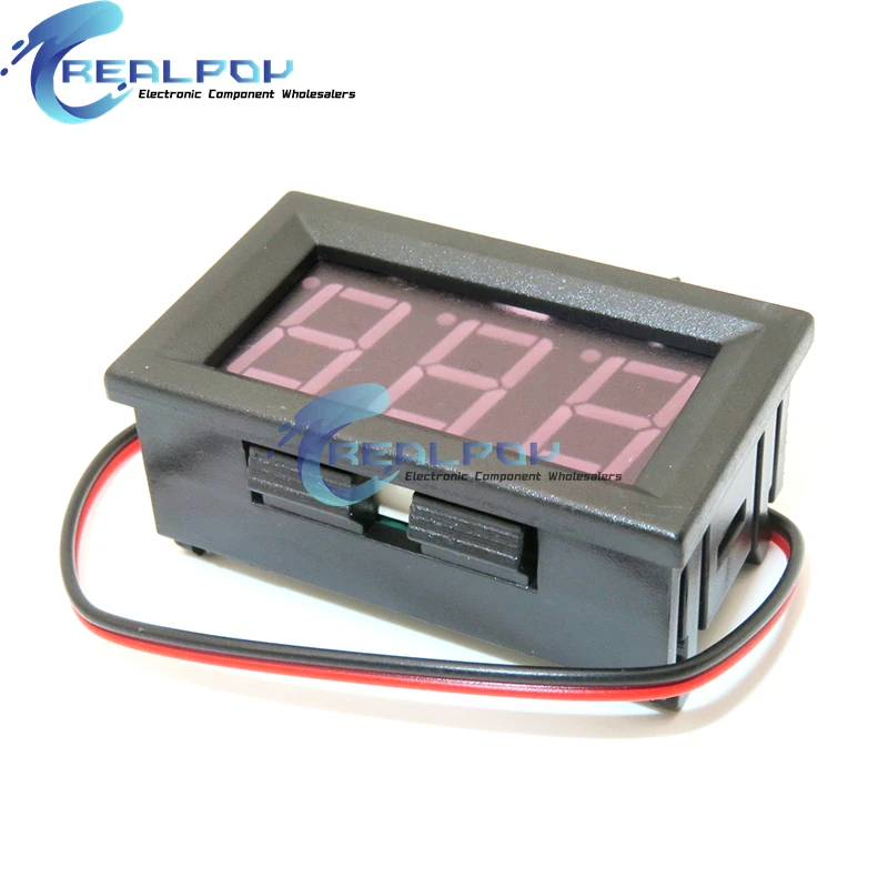 2 Wire Digital Voltmeter DC 5-120V LED Voltage Panel Meter Red/Blue/Green Voltage Monitor Tester Gauge for Motorcycle Car