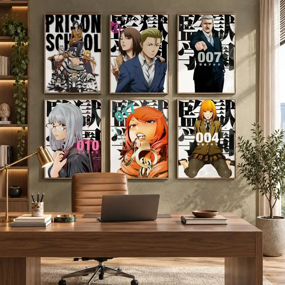 Anime P-Prison School Poster HD Waterproof Wall Decal for Study, Living Room & Garage, Great Gift for Fans