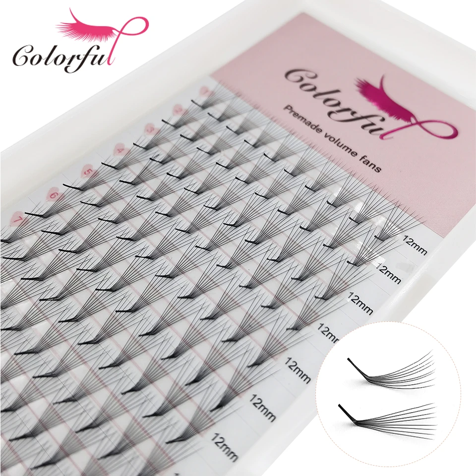3D 5D 6D 8D 10D L+ M L Curl Vorgefertigte Fächer Wimpernverlängerung Dünne spitze Basis L Prefan Russisches Volumen Wimpern Make-up Seidenwimpern