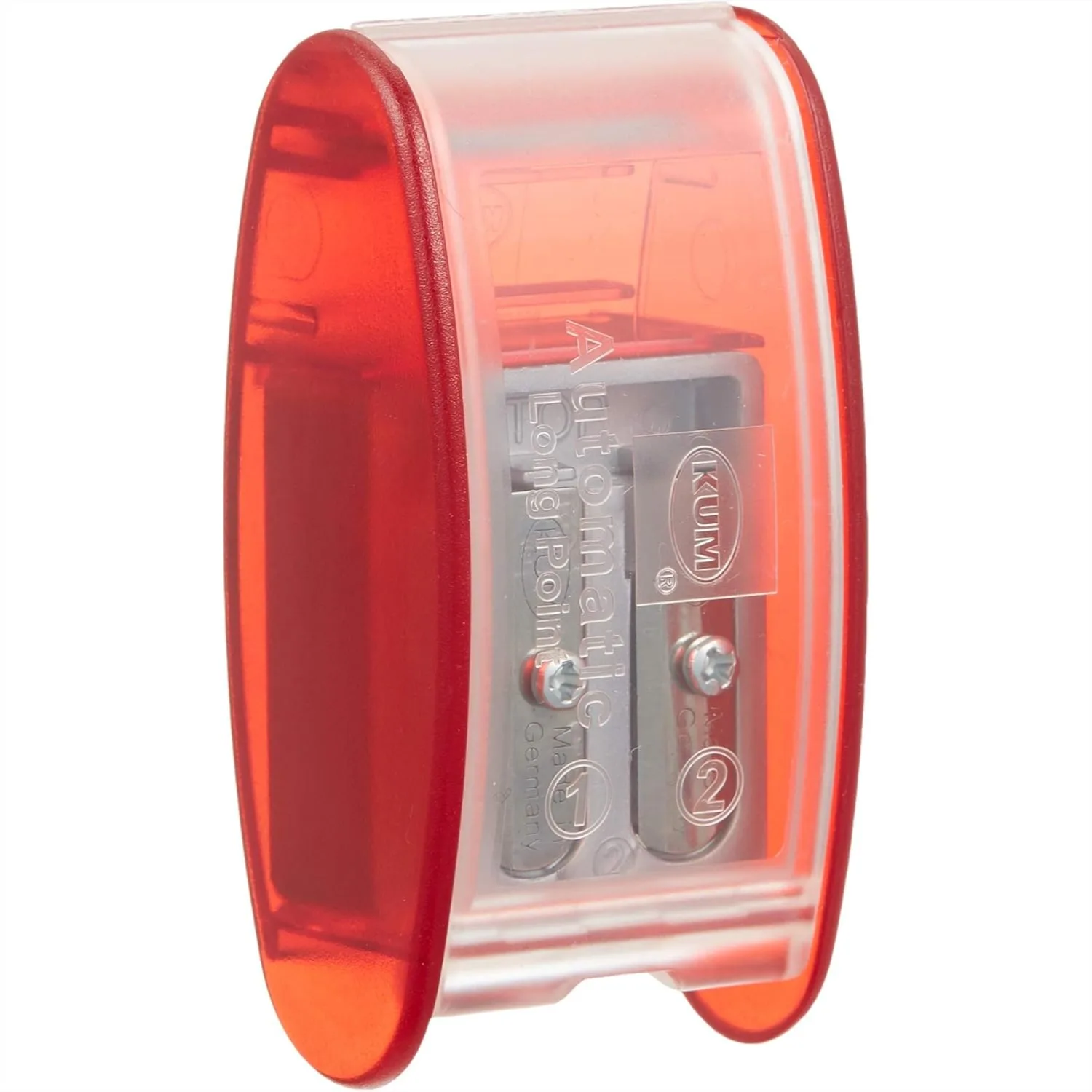

Automatic Long Point Pencil Sharpener with High-Carbon Steel Blades, Compact Container for School Office