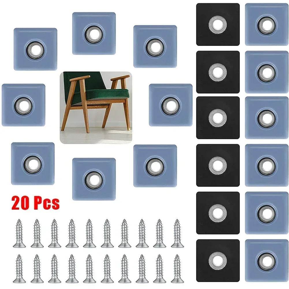 20pcs Furniture Slider Pads Gliders Table Chair Leg Mat Carpet Floor Protector Anti-abrasion Heavy Duty Furniture Sliding Pad
