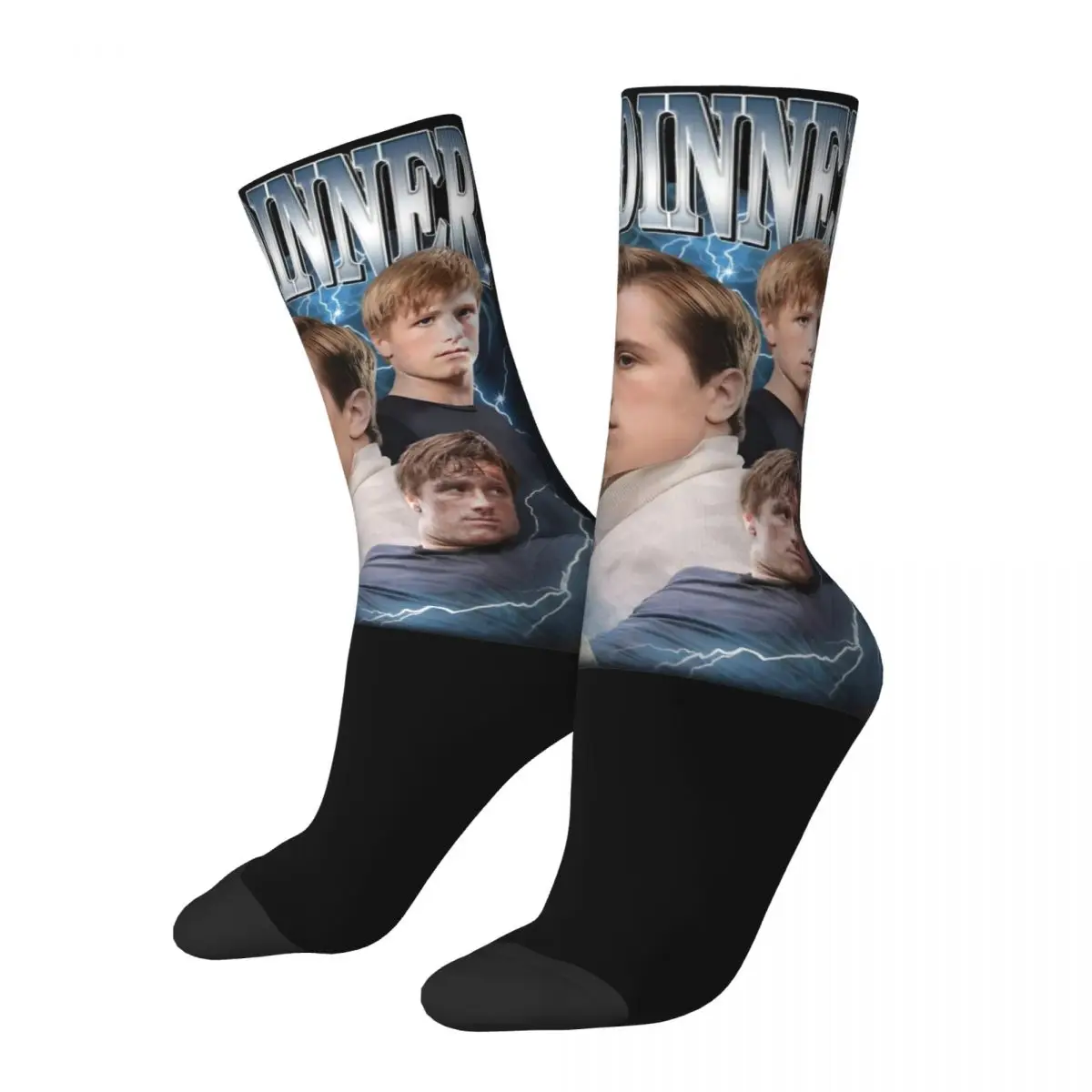 

Autumn Winter Cool Men's Women's Josh Hutcherson Girl Dinner Socks Sweat Absorbing Crew Socks