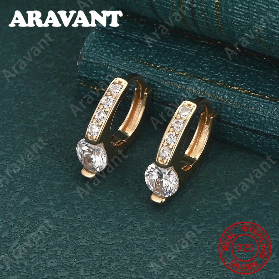 Runde Zirkonia-Ohrringe aus 925er Sterlingsilber – exquisiter und süßer Hochzeitsschmuck für Frauen