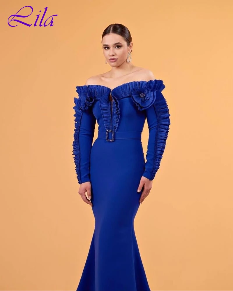 

Customized Mermaid Boat Neck Cap Sleeve Elegant Classic Evening Dress Modern Delicate Celebrity Gowns High Quality Party Dress