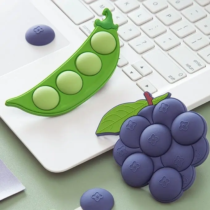 Cute Creative Grape Peas Fridge Magnet Acrylic Suction Refrigerator Stickers  3D Cute Fruit Particles Sticker Home Decoration