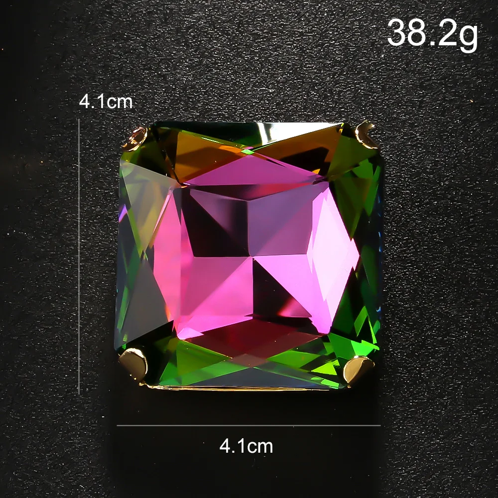 Stonefans Oversized Crystal Square Brooch Pin Jewelry for Women Exaggerate Colorful Large Brooches Bridal Dress Accessories