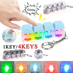 LED Keyboard Key Chain Toy Stress Relief DIY Fidget Button Keycap Fidget Keychain Keyboard Keyring Finger Keyboard Caps Toy