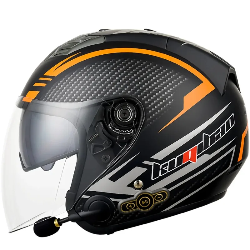 Modular Motorcycle Helmet with Bluetooth Communicators Dual Lens Flip Up Moto Helmet Built-In Bluetooth Headset DOT Approval