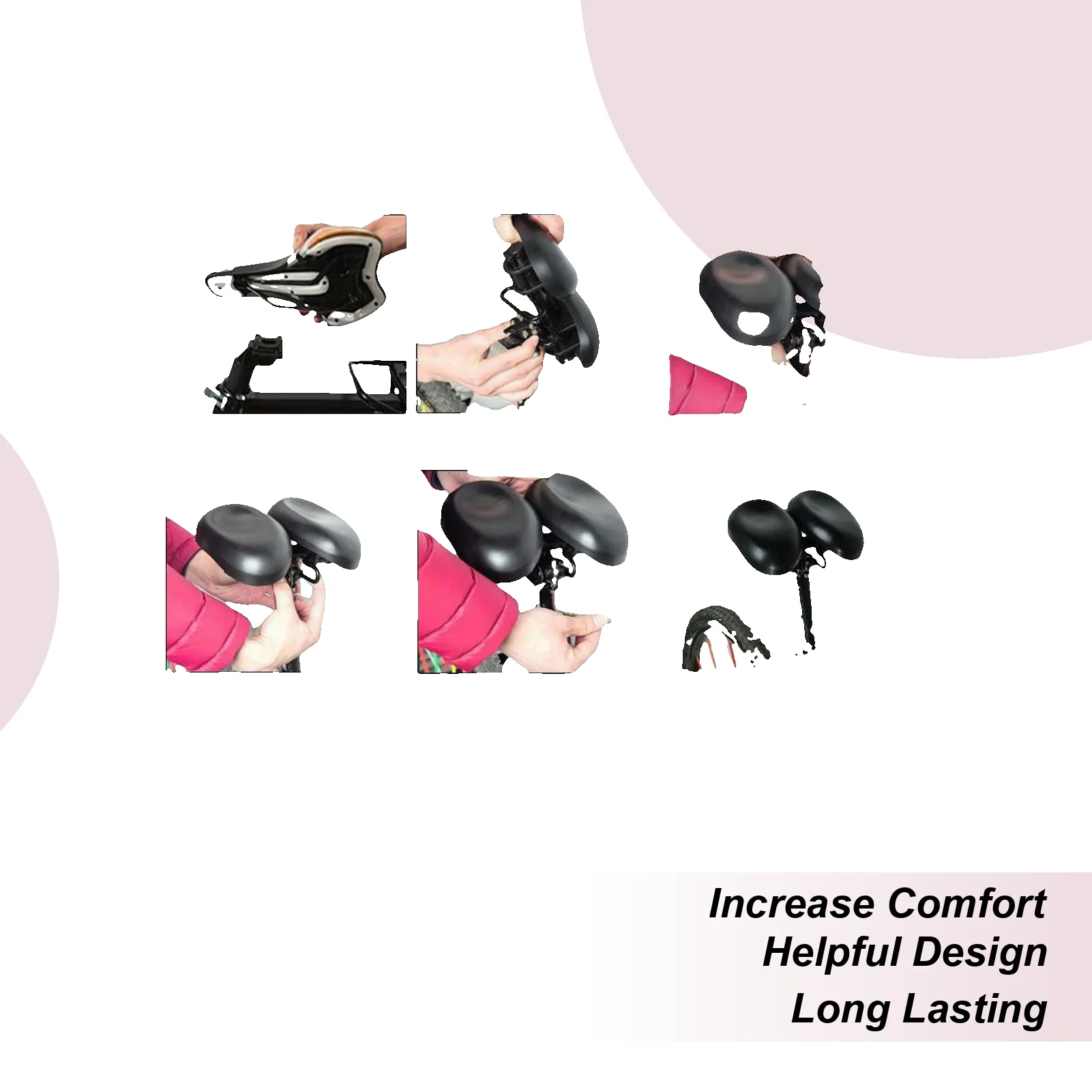 

Bike Cushion Adjustable Bike Seat Cushion Cover Shock Absorption Saddle Pad Riding Accessories For Daily Exercise Road Commuting