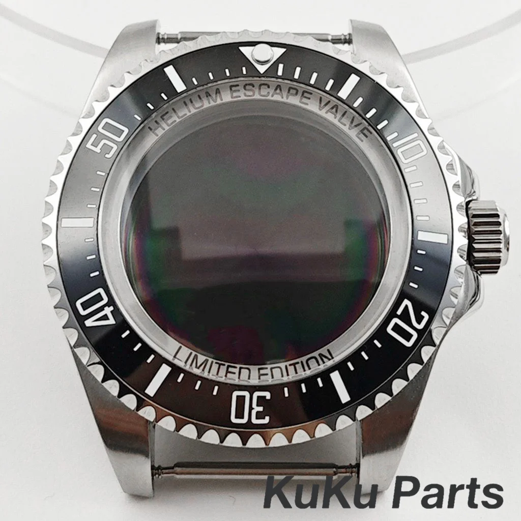 

Корпус часов NH35 44 мм с черным керамическим безелем, сапфировым стеклом, в стиле SEA Big DEEP, для механизмов NH34, NH35, NH36, NH38, для циферблата 28,5 мм.