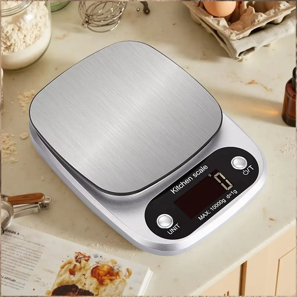 

10/5Kg Digital Kitchen Scale 0.1g/1g Stainless Steel Electronic Scale Touch Button High Precision Food Baking Scale Jewelry