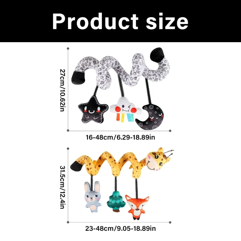 Babyreisvriendelijk spiralen hanger speelgoed autostoeltje entertainen auditieve textuur speelgoed 15UB